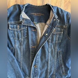 Ralph Lauren,Lauren Jeans Co. Premium Denim Jacket Size: L Distressed